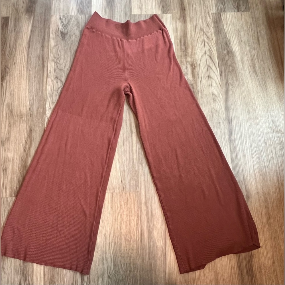 Free People Rust Wide-Leg Pants